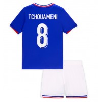 Camiseta Francia Aurelien Tchouameni #8 Primera Equipación Replica Eurocopa 2024 para niños mangas cortas (+ Pantalones cortos)